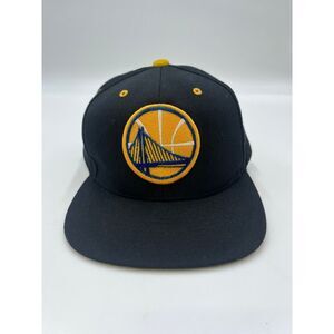 Y2K Golden State Warriors Black & Gold NBA Snapback hat cap 90s Y2K